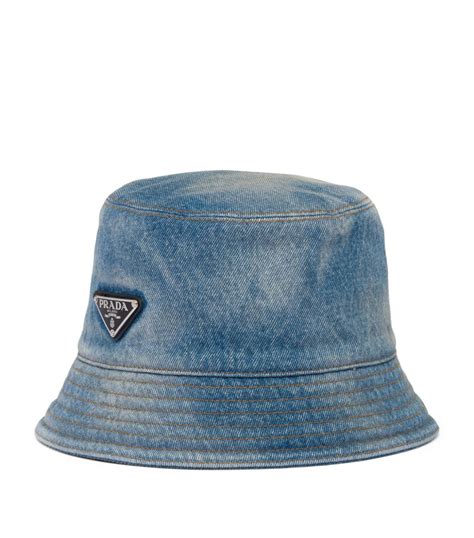 xl prada bucket hat|Prada denim bucket hat.